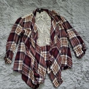 LIVINGDOLL Open Flannel with Cufted Sleeves